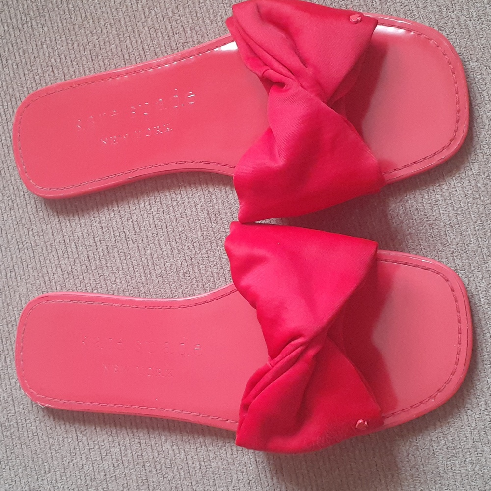 Kate Spade Vibrant Red Bow Sandals